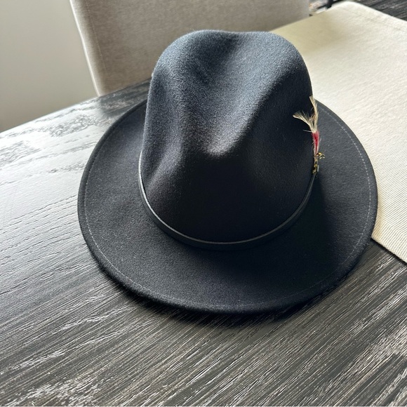 Tiger Pride Men’s Vintage 100% Wool Black Gambler Style Fedora - Picture 3 of 10